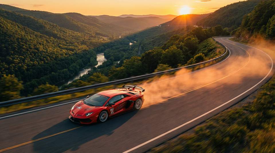 猎奇视频：红色Aventador SVJ山路激驾